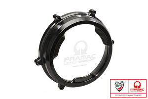 Clear oil bath clutch cover with carbon fiber inlay for Ducati Panigale Pramac Racing Lim. Ed. <p>Nero</p>