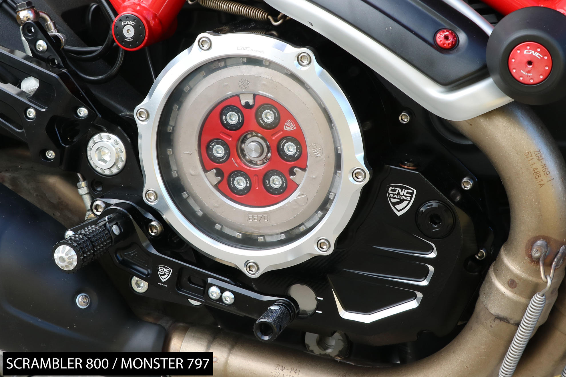 Clear clutch cover Ducati - Mounting kit with accessories | Cnc Racing