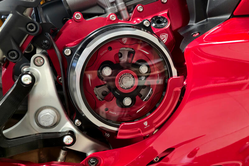 Slider protezione cover frizione &ndash; Ducati V2 MY2025 (per cover trasparente CNC Racing CA511)