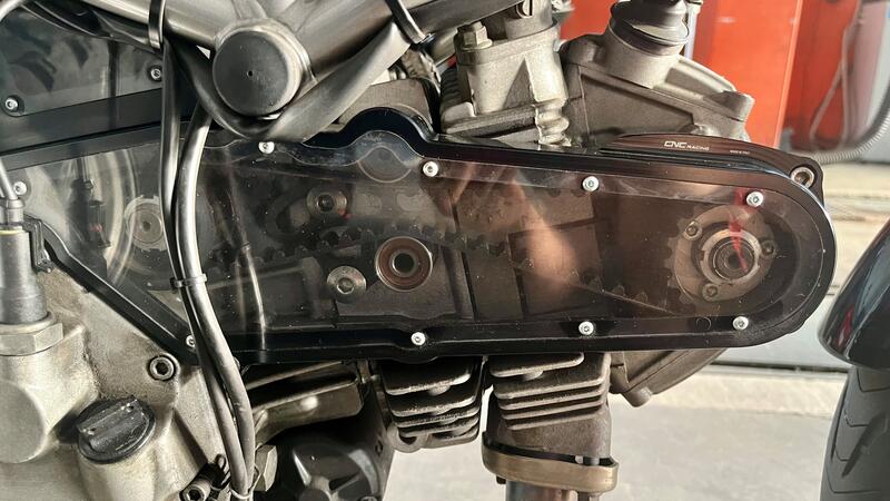 Trasparent timing belt cover for Ducati
