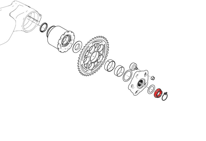 Rear wheel nut LH Ducati