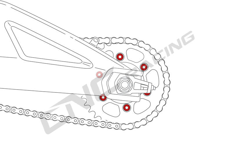 NUTS RING GEAR M10X1.0