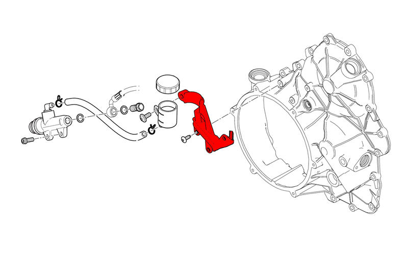 Brake lines cover with fluid tank bracket Ducati