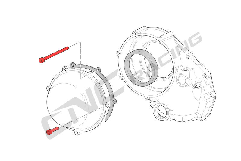 Screw kit cover dry clutch Ducati - TITANIUM