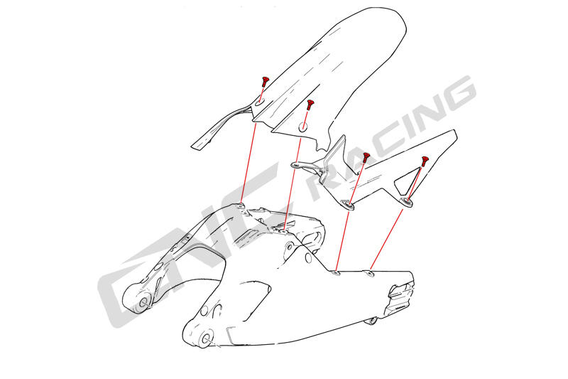 Kit viteria parafango posteriore Ducati Multistrada 950/1200 Enduro