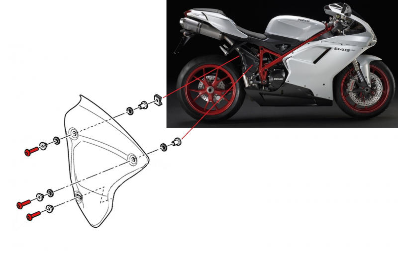 BOLT KIT EXHAUST pipes HEAT GUARD DUCATI 