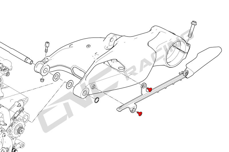 Upper chain sliding shoe screw kit Ducati Hypermotard 950