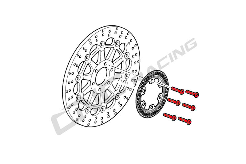 Screws set front brake disc M8x20 (6 pcs) - Titanium