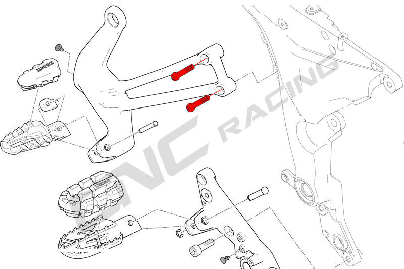 Passenger footpegs holder bolt M8x35 (4 pcs) - Titanium