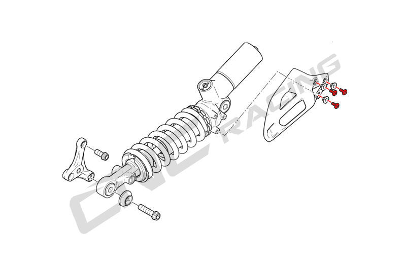 Shock absorber cover screw kit Ducati