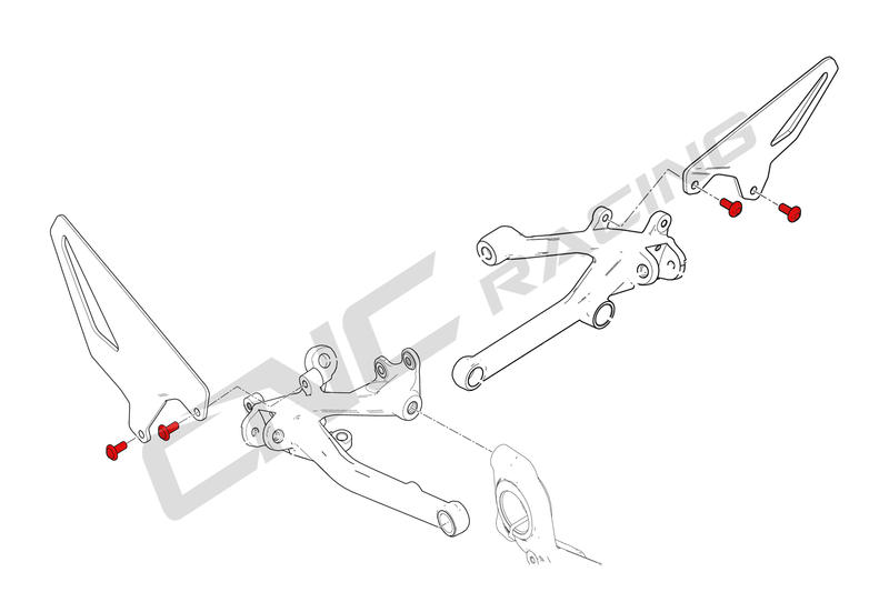 Screw set - OEM Heel guard Ducati panigale V4 - Streetfighter V4