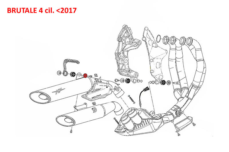 Silencer bracket screw collar MV Agusta