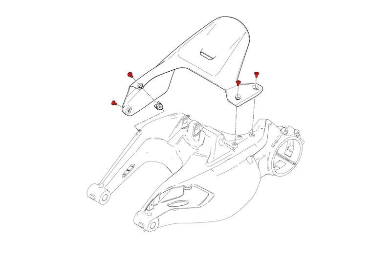 Screw kit rear mudguard Ducati