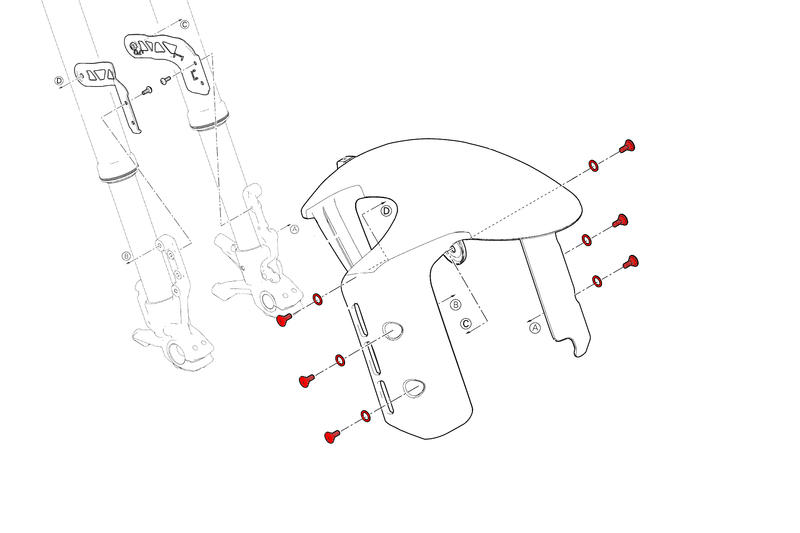 Screws kit Front Mudguard Ducati DesertX