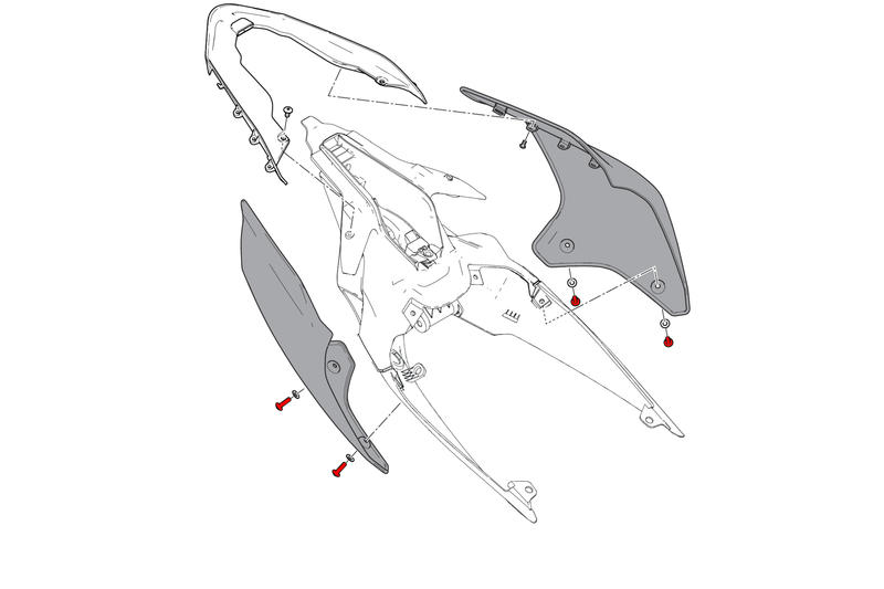 Screw set - Undertail Ducati Streetfighter V4 - V2