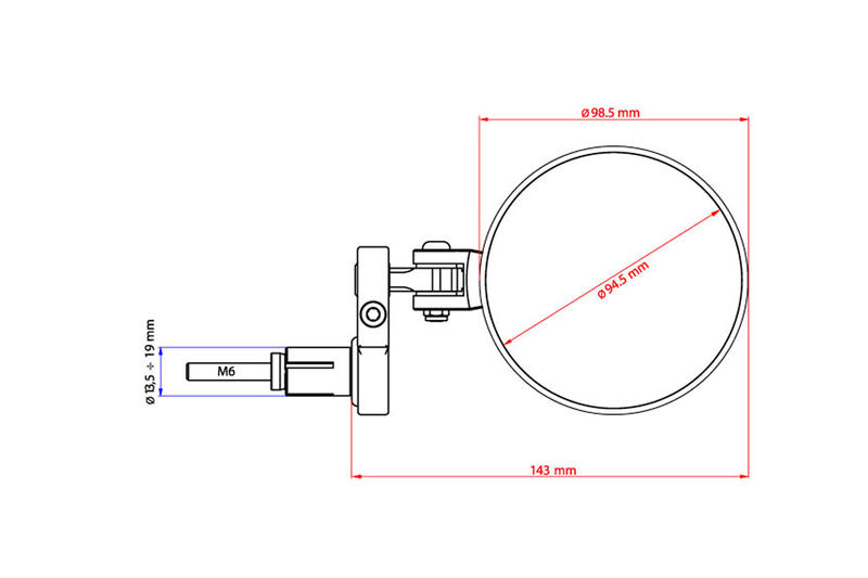 Bar end mirror Rocket - right &Oslash; 94.5mm