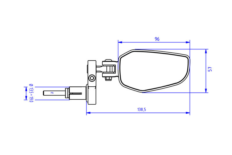 Bar end mirror EVO - right