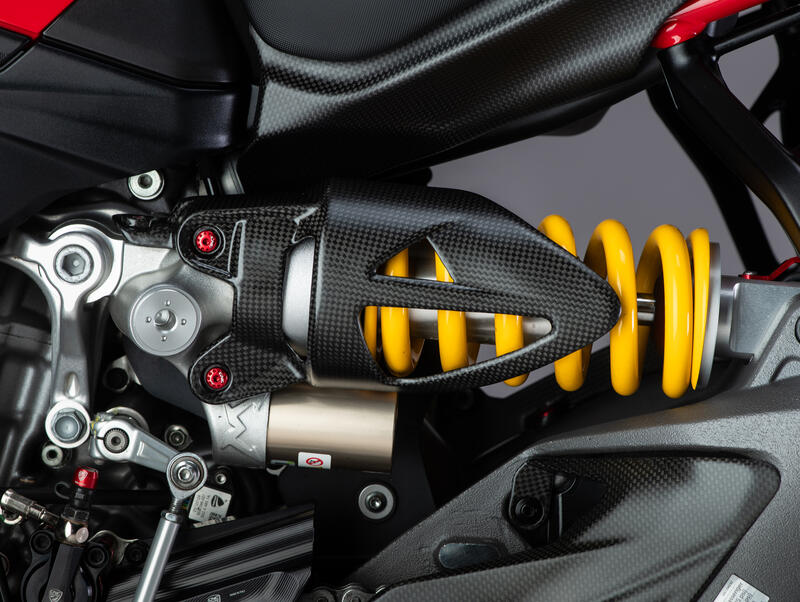 Rear shock-absorber guard in carbon for Ducati Multistrada V2 MY2025