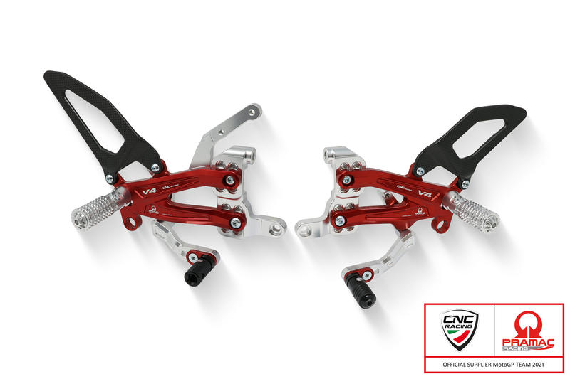 Adjustable rear sets RPS Ducati Panigale V4 - Carbon - Pramac Racing Limited Edition