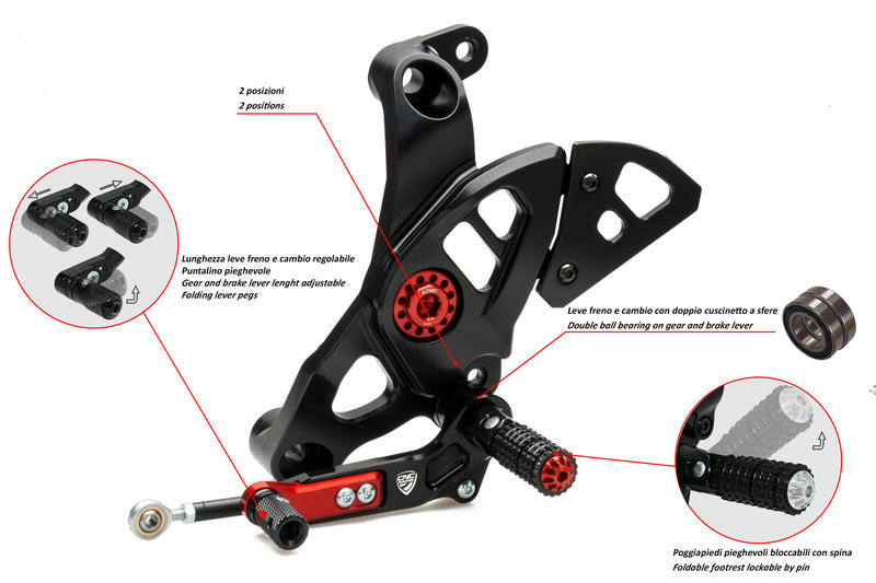 ADJUSTABLE REAR SETS DUCATI