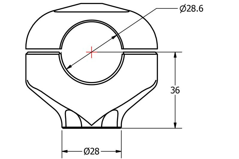 Riser handlebar conical height 36 mm