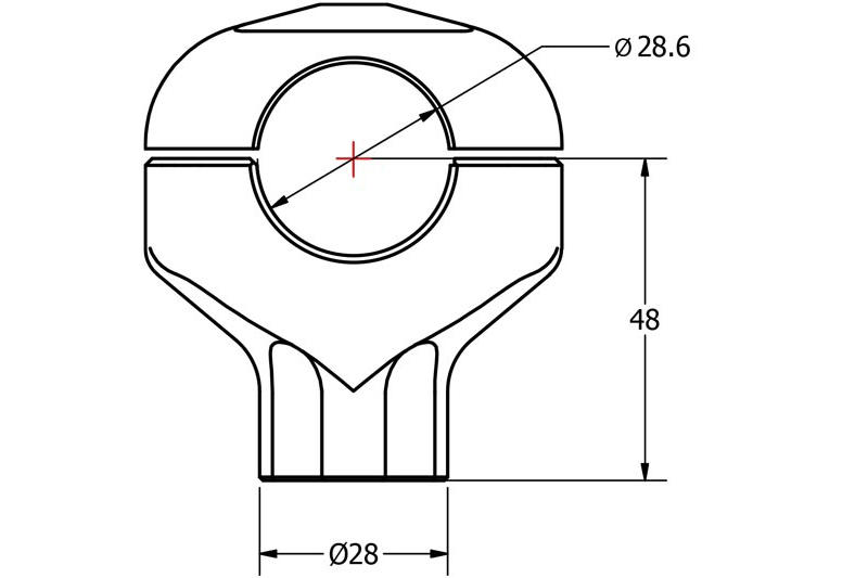 Riser handlebar conical height 48 mm