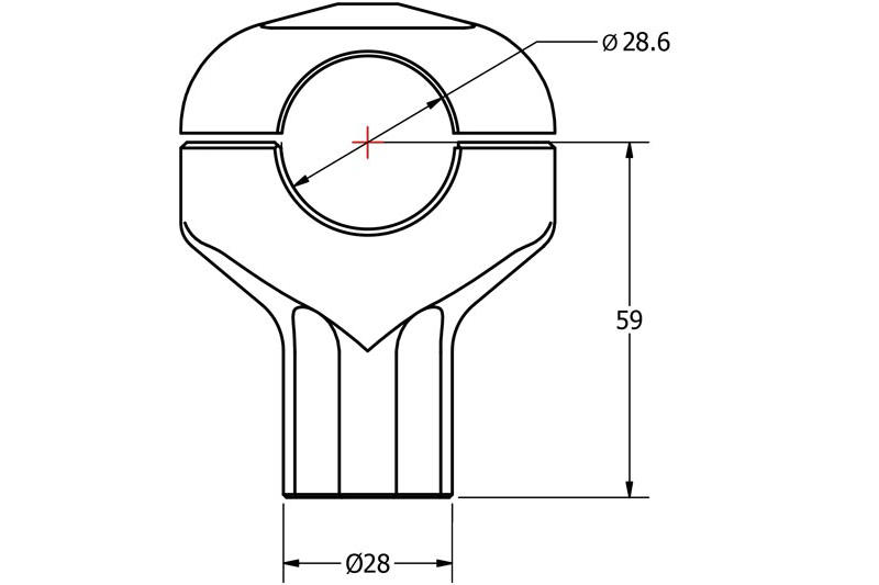 Riser handlebar conical height 59 mm