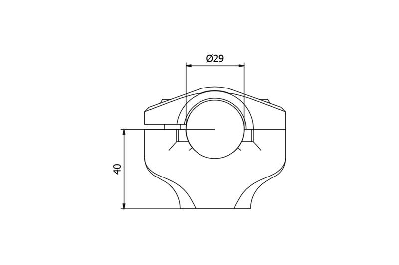 Riser completo per manubrio &Oslash; 29mm H 40mm Ducati