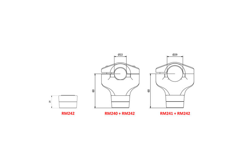 Riser's upper H 20mm.