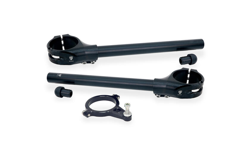 Clip-On Handlebar Kit &Oslash; 53 mm &ndash; offset 26 mm with Steering Damper Support for Ducati Panigale V4