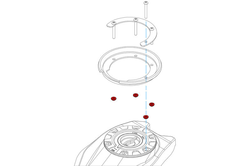Fuel tank cap - Tank Lock flange spacers