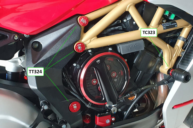 Frame caps sets MV Agusta Superveloce (6 pcs to be mounted with TC323)
