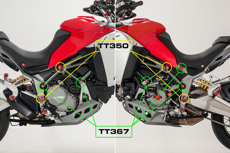 Frame caps kit Ducati Multistrada Enduro - large holes
