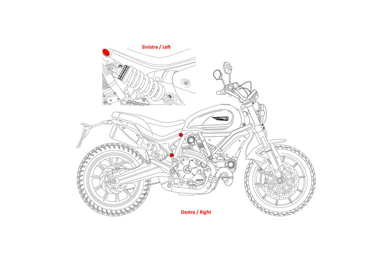 TAPPI TELAIETTO POSTERIORE DUCATI SCRAMBLER 1100