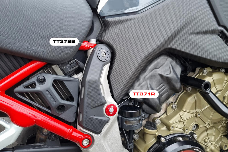 Frame caps kit Ducati Multistrada V4 - sloping holes