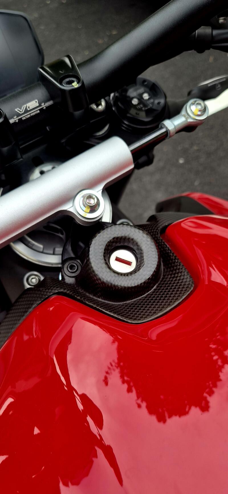 Carbon key block cover for Ducati Streetfighter V2
