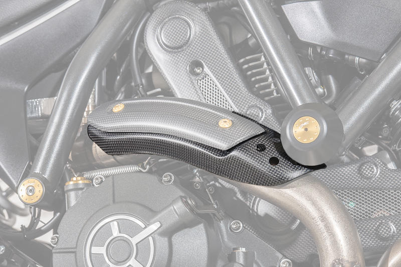 Supporto paracalore collettore Ducati - carbonio opaco