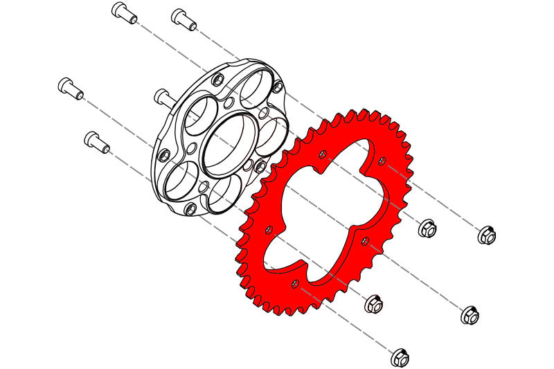 Corona componibile Z41 P520 5 fori Ducati