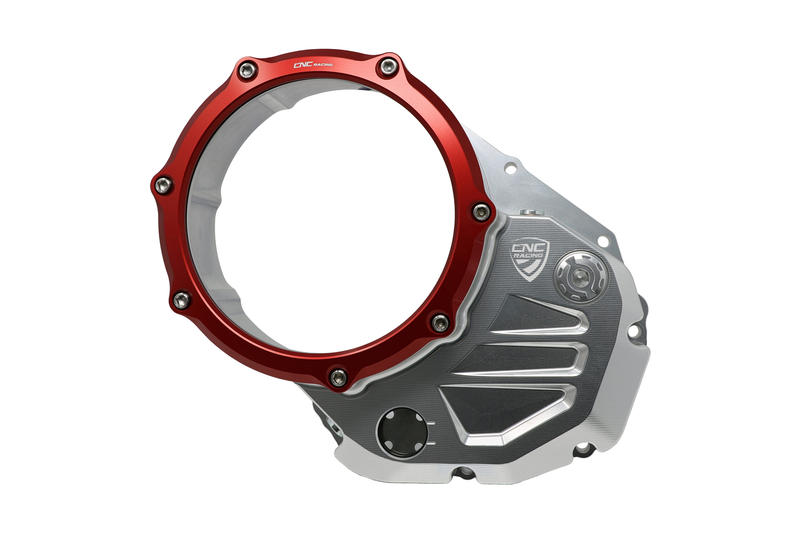Carter trasparente per frizioni ad olio Ducati BICOLOR Silver/Red