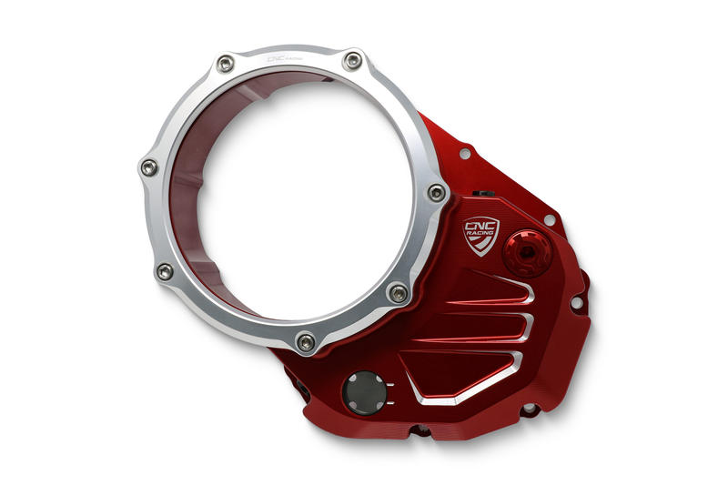 Carter trasparente per frizioni a olio Ducati - Bicolore Red/Silver