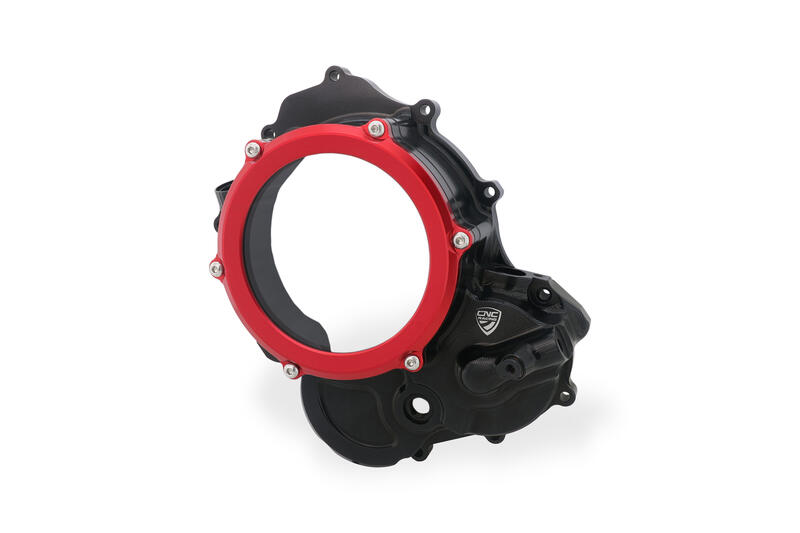 Clear cover oil bath clutch Ducati BICOLOR Nero/Rosso
