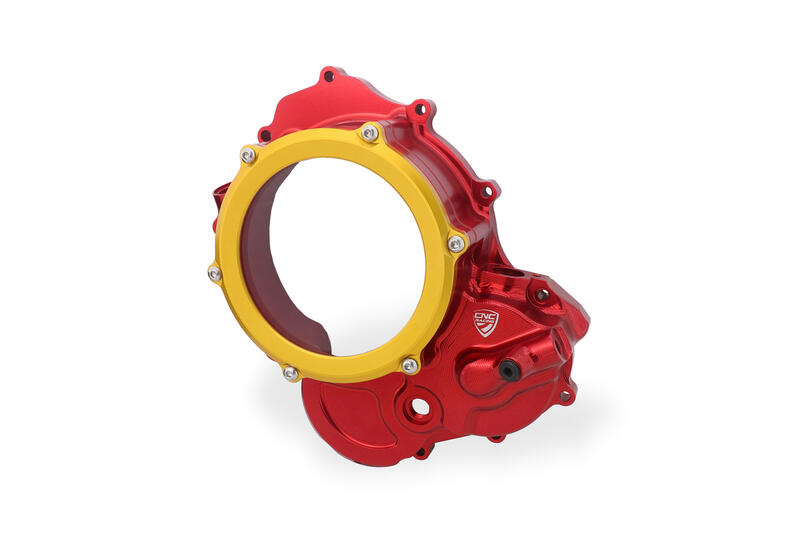 Clear cover oil bath clutch Ducati BICOLOR Rosso/Oro