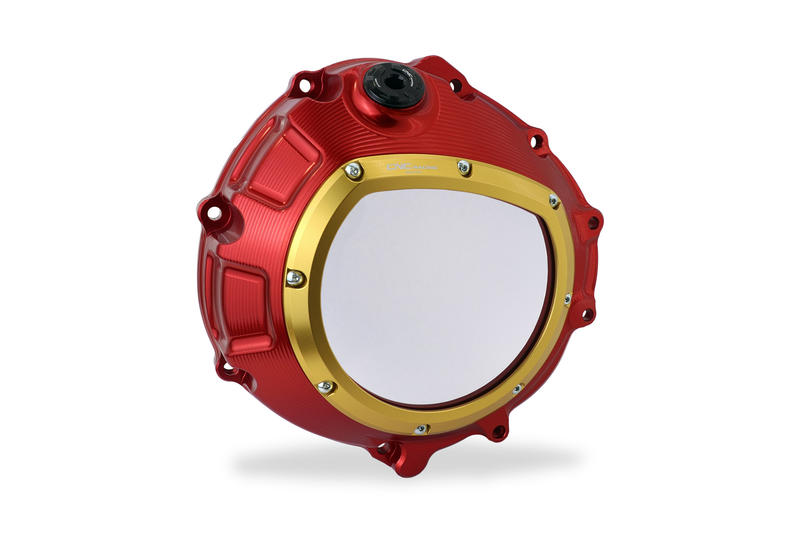 Carter frizione trasparente per BMW in colore rosso Red/Gold