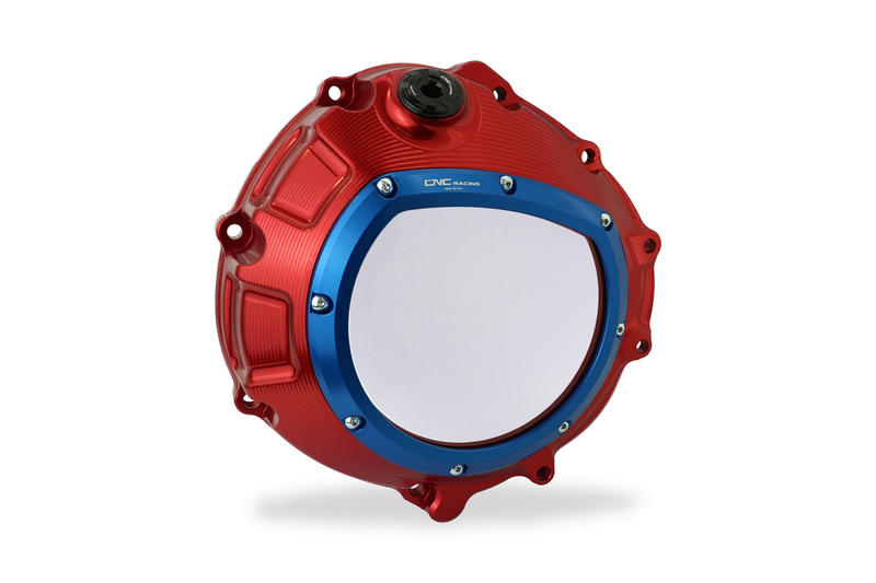 Carter frizione trasparente per BMW in colore rosso Red/Blue