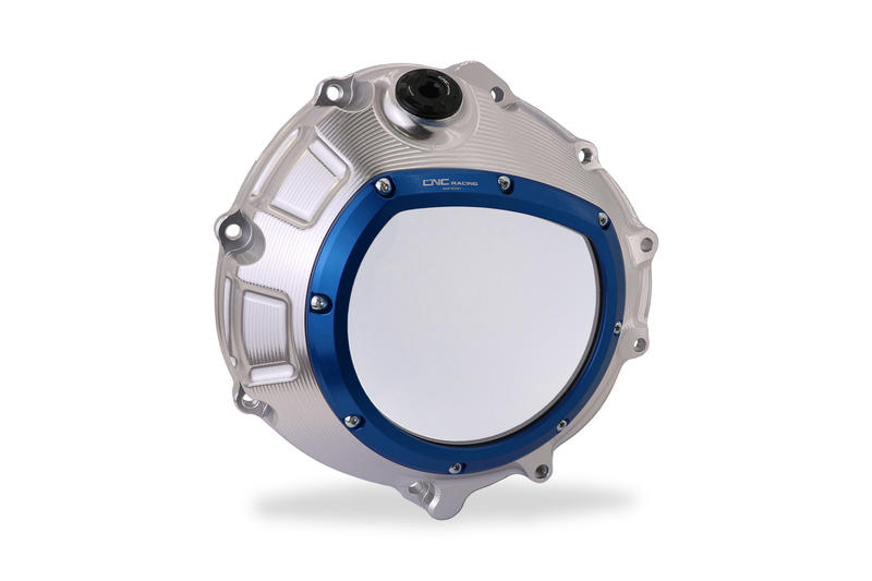 Carter frizione trasparente per BMW in colore argento Silver/Blue