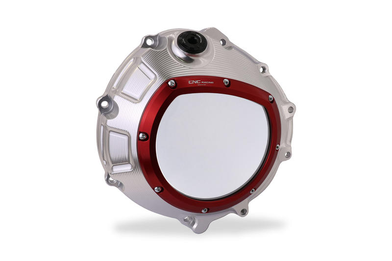 Carter frizione trasparente per BMW in colore argento Silver/Red