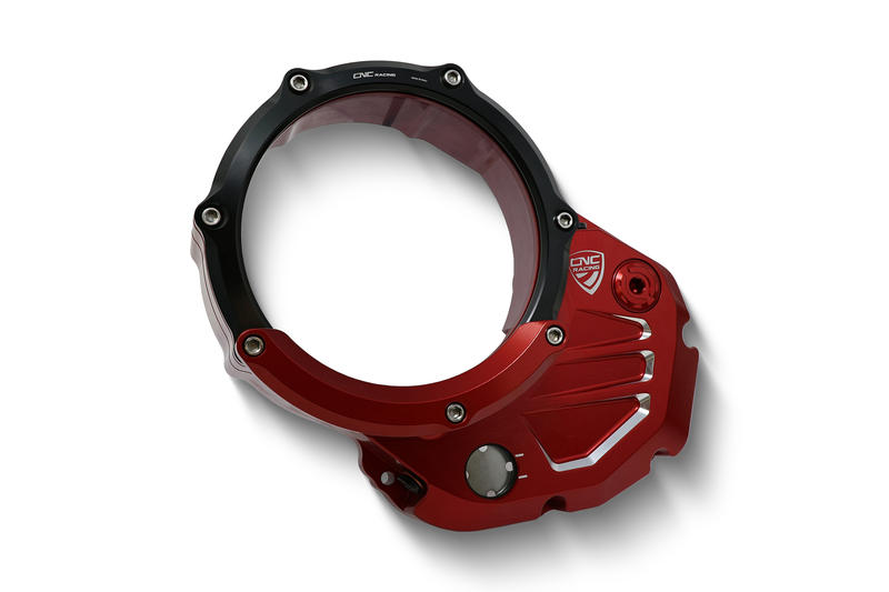 Protection for clear cover oil bath clutch Ducati Red
