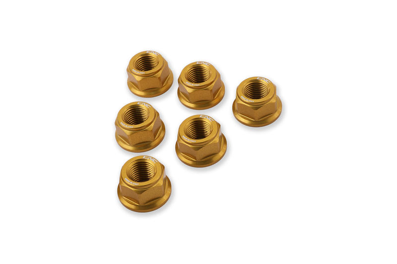 Nuts sets rear sprocket flange Ducati M10x1.0 Gold