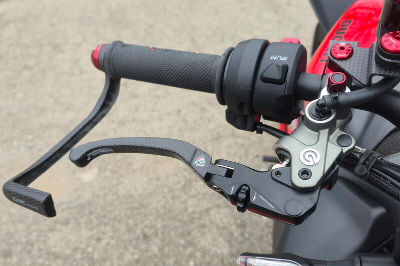 Leva freno RACE EVO Pieghevole Carbonio Opaco per pompe freno Brembo semi-radiali Black