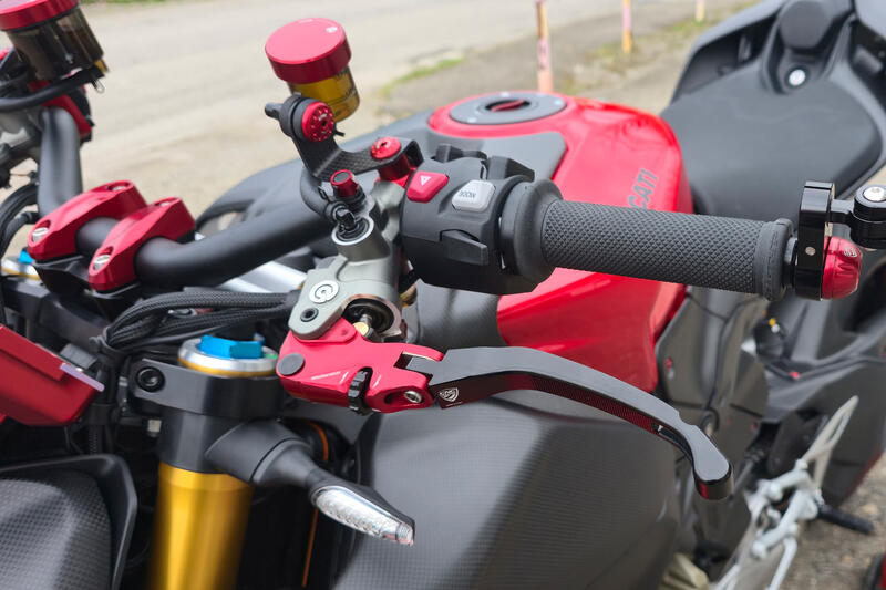 Clutch lever RACE EVO Folding For Brembo Semi-Radial Master Cylinders Black/Red